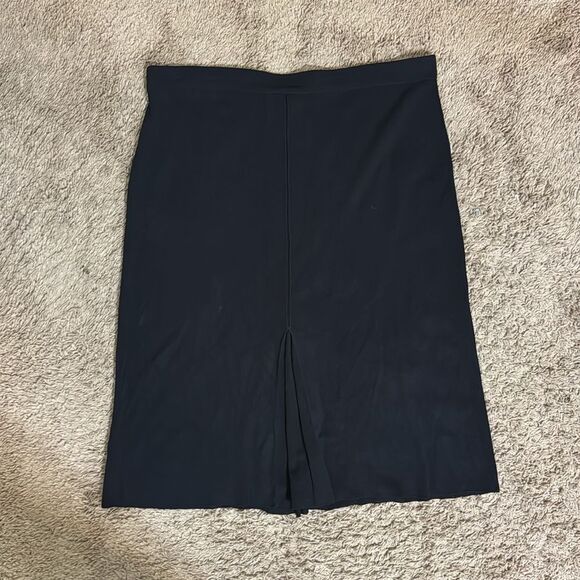 Misook Women's Plus Black Slinky Acrylic Midi A-line Skirt size 1X Travel Career - Picture 1 of 6
